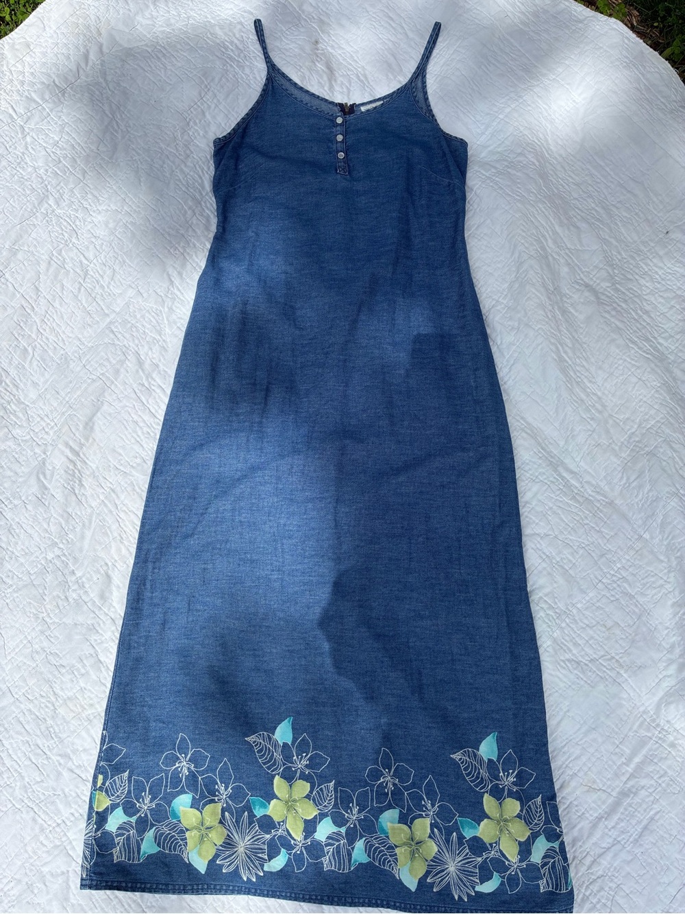 Vintage Printed Denim Maxi Dress (10)